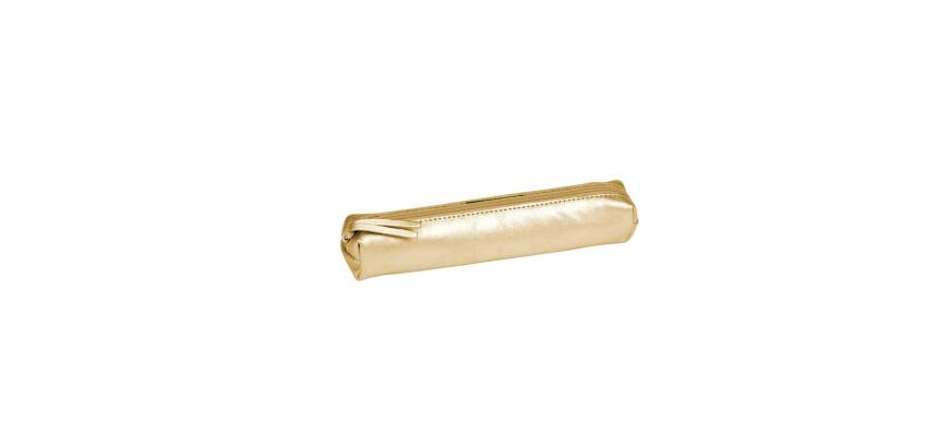 CUIRISÉ Trousse SLIM 4x2,5x19,5cm Or