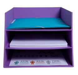 Letter tray w.3 levels Teksto purple