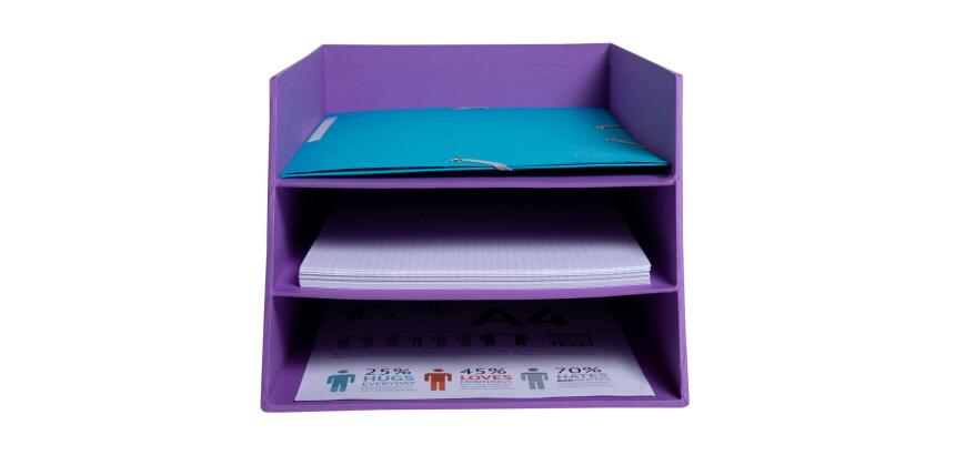Briefablage mit 3 Ebenen aus Karton, 350x290x190mm, Serie Teksto
