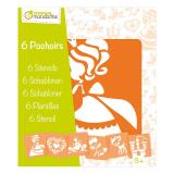 Set de 6 pochoirs enfants, Princesses - Orange