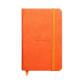Rhodiarama carnet rembordé rigide 9x14 cm 192 pages uni papier ivoire 90g fermeture élastique - Tangerine