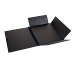 Rhodia Touch carton dessin 3 rabats, simili cuir italien noir avec fermeture par élastique - 52x72 cm - Noir