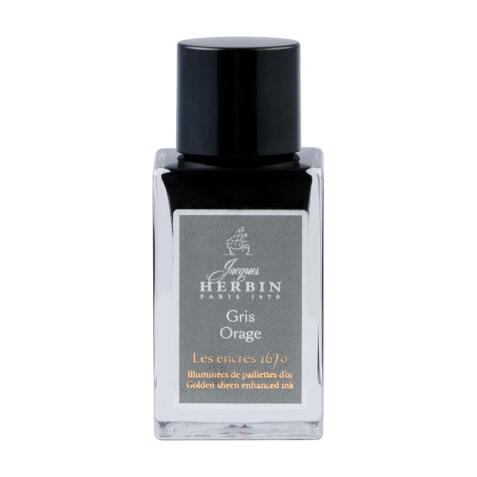 Encre 1670 à paillettes dorées 15ml - Gris orage