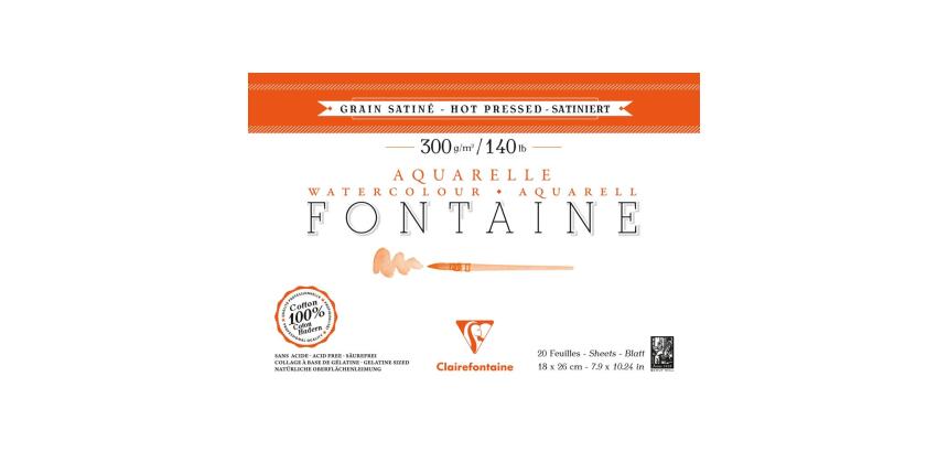 Fontaine bloc collé 4 côtés 20F 18x26cm 300g grain satiné