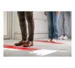 Panneau adhesif exacompta pvc antiderapant bande stop 100cm coloris rouge