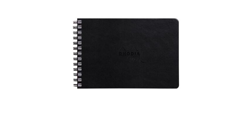 Rhodia Touch Mixed Media Book, papier Paint'On extra-blanc 250g - A5 paysage, 64 pages - Noir