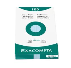 Exacompta Record Cards Pack 100 Blue 125X200 Lined
