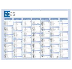 Calendrier Bicolore 53 x 40,5 cm Semestriel 2026 - Gris/Bleu