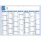 Calendrier Bicolore 53 x 40,5 cm Semestriel 2026 - Gris/Bleu