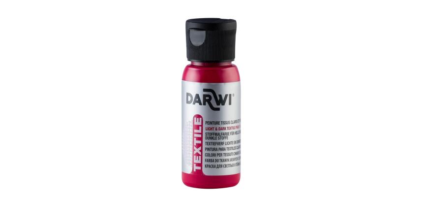 DARWI Flacon de 50 ml de Peinture Textile Opaque - Carmin
