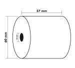 Bobine pour machine à calculer et caisses 57x60 mm - 1 pli offset extra- blanc 60g/m2. - Blanc