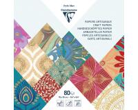 PAPIERS DU MONDE, Maxi bloc de 80 feuilles au format 16x16cm - Multicolore