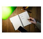 Addressbook Rhodiactive 90g reliure intégrale A5 160 pages pré-imprimé non micropreforé + poche - Noir