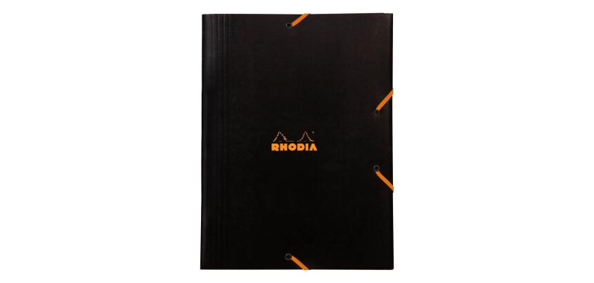 Rhodia chemise à élastiques 3 rabats 24x32 cm - Noir