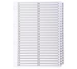 50Z - Separadores Separadores con pestañas impresas cartulina blanca 160 g/m 2 Con pestañas blancas plastifi cadas reforzadas - Blanco