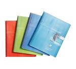 Cahier de textes reliure intégrale Koverbook 17x22cm 148 pages grands carreaux couverture polypropylène transparent - Assortis