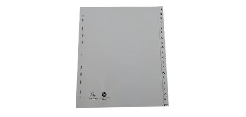 Separadores Separadores con pestañas impresas polipropileno 12/100º - Gris - Gris