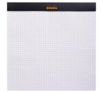 Bloc agrafé Rhodia Le Carré N°210 21x21 cm 80 feuillets petits carreaux 5x5 80g - Noir
