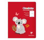 Cahier piqué 17x22 cm 32 pages grands carreaux 4 mm agrandis 16/16 mm - Assortis