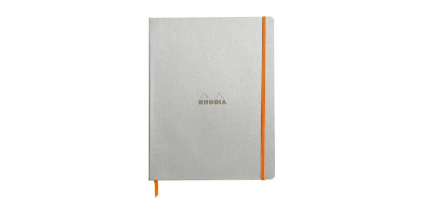 Rhodiarama cahier souple A4+ 160 pages ligné papier ivoire 90g - Argent