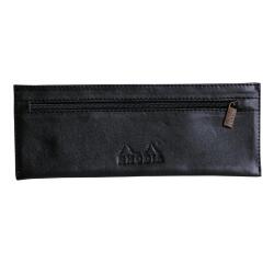 Rhodia ePURE trousse plate cuir véritable 22x8,5 cm - Noir