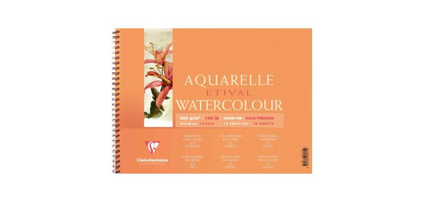 Etival album spiralé 12F 18x24cm 300g grain fin