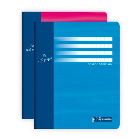 Cahier d'essai piqué 7000 17x22 cm 96 pages grands carreaux 56 g - Assortis