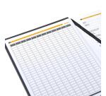 Brochure RsR Rhodiactive 90g A4+ 160 pages petits carreaux 5x5 avec cadre en-tête microperforé ruban marque-page - Noir