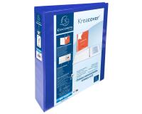 Classeur personnalisable rigide 2 poches KreaCover - 4 anneaux en D 40mm - A4 maxi - Bleu