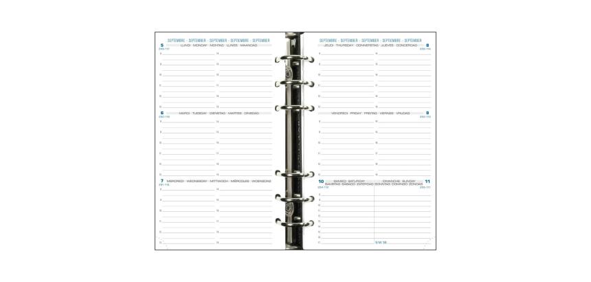 Recharge Exatime 17 10.5 x 17.2 cm Semainier Septembre 2025 à Décembre 2026 - 16 mois