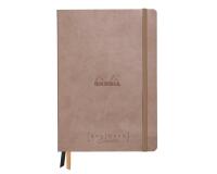 Rhodiarama Goalbook Creation rembordé rigide A5 160 pages papier Maya noir lisse dot 120g avec élastique - Taupe