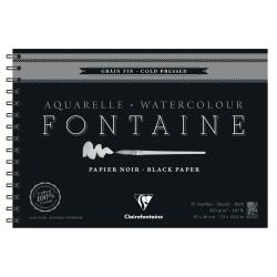Fontaine Noir album spiralé 12F 19x26cm 300g grain fin