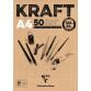 Kraft bloc collé 50F A4 120g