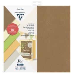 PAPIER UNI, Pochette de 5 feuilles 210g/m2 au format 30.5x30.5cm - Assortiment