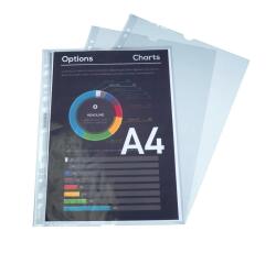 Bolsa de 50 Fundas con multitaladro en bloc A4 5,5/100e Polipropileno liso - Cristal