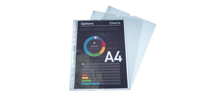 Prospekthüllenblock A4 mit 50 glatten Hüllen Quick Doc - Kristall