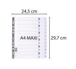 Intercalaires imprimés à touches plastifiées - 12 touches 1 à 12 - A4 maxi - Blanc