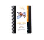 Rhodia Touch Mixed Media Book, papier Paint'On extra-blanc 250g - A5 portrait, 64 pages - Noir