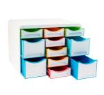 Moule de classement Storebox Multi 11 tiroirs Black Office - Blanc/arlequin