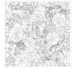 Carré 100% soie - 90x90cm Bassin Japonais - Blanc