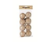 Sachet de 8 boules avec cordon doré 5cm - Kraft