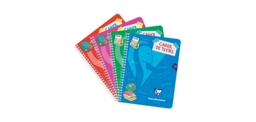 Mimesys cahier de textes reliure intégrale 17x22cm 144 pages grands carreaux couverture polypropylène Couleur aléatoire - Assortis