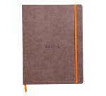 Rhodiarama carnet souple 19x25 cm 160 pages dot papier ivoire 90g fermeture élastique - Chocolat