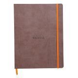 Rhodiarama carnet souple 19x25 cm 160 pages dot papier ivoire 90g fermeture élastique - Chocolat