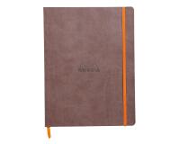 Rhodiarama carnet souple 19x25 cm 160 pages dot papier ivoire 90g fermeture élastique - Chocolat