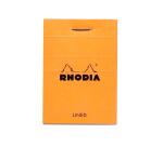 Bloc agrafé Rhodia N°10 5,2x7,5 cm 80 feuillets ligné 80g - Orange