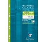 Feuillets mobiles sous étui A4 100 pages perforées ligné + marge