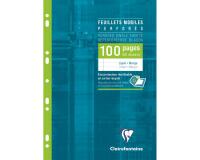 Feuillets mobiles sous étui A4 100 pages perforées ligné + marge