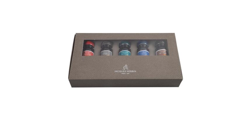 COFFRET 5 FLACONS 10ML ENCRES 1670 A PAILLETTES DOREES - Assortiment