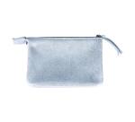 PLUME Petite Pochette 2 compartiments en Daim irisé 13x9cm - Bleu